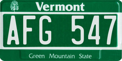 VT license plate AFG547