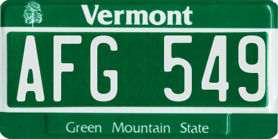 VT license plate AFG549