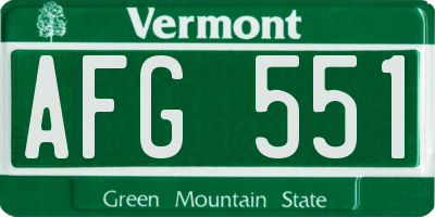 VT license plate AFG551