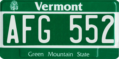 VT license plate AFG552