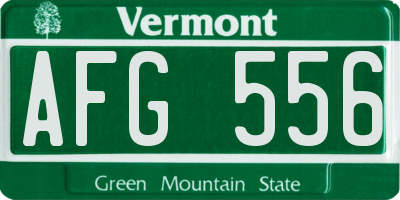 VT license plate AFG556