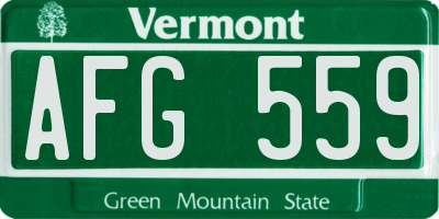 VT license plate AFG559