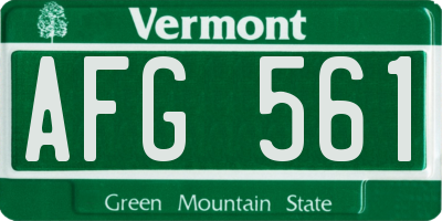 VT license plate AFG561