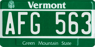 VT license plate AFG563