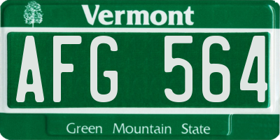 VT license plate AFG564