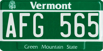 VT license plate AFG565