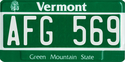 VT license plate AFG569