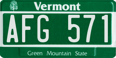 VT license plate AFG571