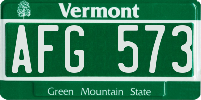 VT license plate AFG573