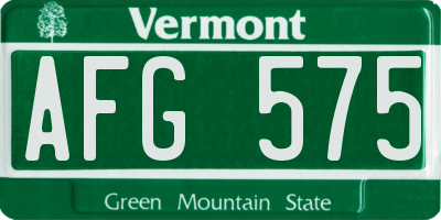 VT license plate AFG575