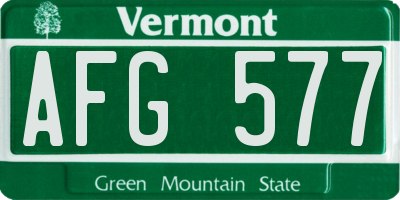 VT license plate AFG577