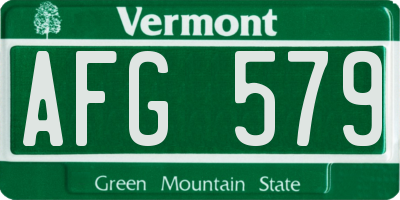 VT license plate AFG579
