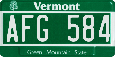 VT license plate AFG584