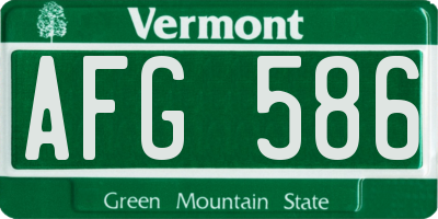 VT license plate AFG586