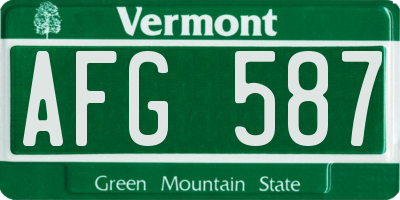 VT license plate AFG587