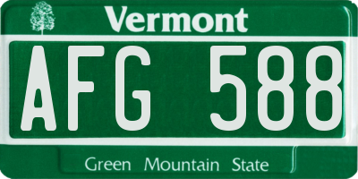VT license plate AFG588