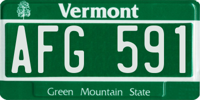 VT license plate AFG591