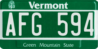 VT license plate AFG594