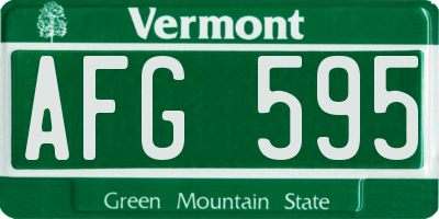 VT license plate AFG595