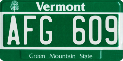 VT license plate AFG609