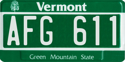 VT license plate AFG611