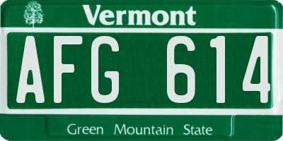 VT license plate AFG614