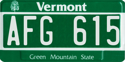 VT license plate AFG615