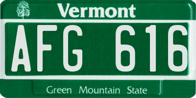VT license plate AFG616