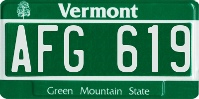 VT license plate AFG619