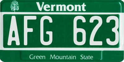 VT license plate AFG623