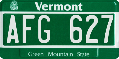 VT license plate AFG627