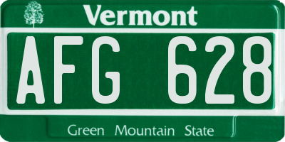 VT license plate AFG628