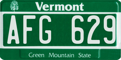 VT license plate AFG629