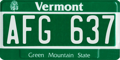 VT license plate AFG637
