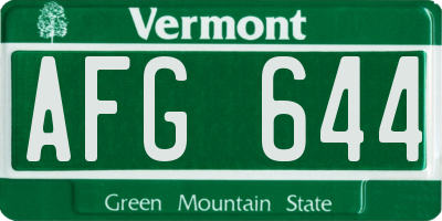 VT license plate AFG644