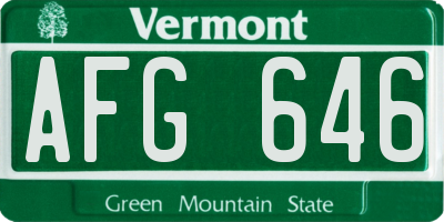 VT license plate AFG646