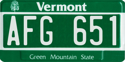 VT license plate AFG651