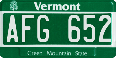 VT license plate AFG652