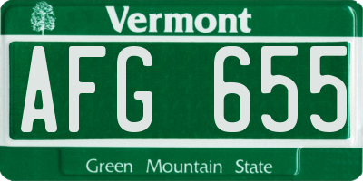 VT license plate AFG655