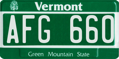 VT license plate AFG660