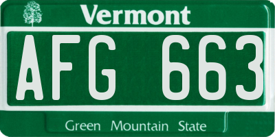 VT license plate AFG663