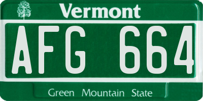 VT license plate AFG664