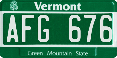 VT license plate AFG676