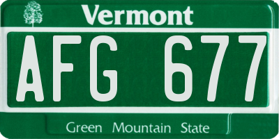 VT license plate AFG677