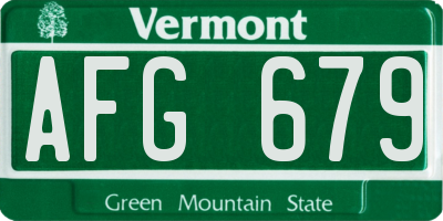 VT license plate AFG679