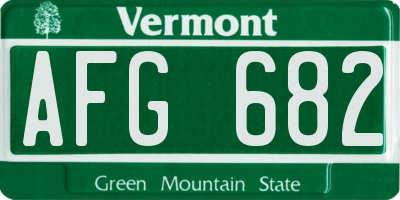 VT license plate AFG682