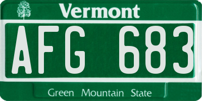 VT license plate AFG683