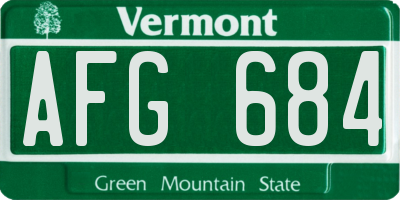 VT license plate AFG684