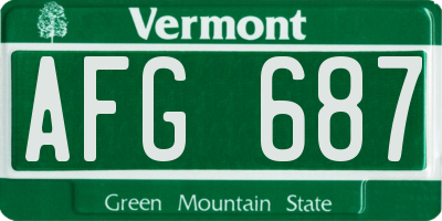 VT license plate AFG687