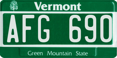 VT license plate AFG690